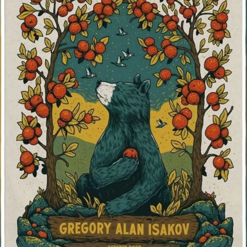 Gregory Alan Isakov Vintage Bear Poster Folk Music Tour Art Print