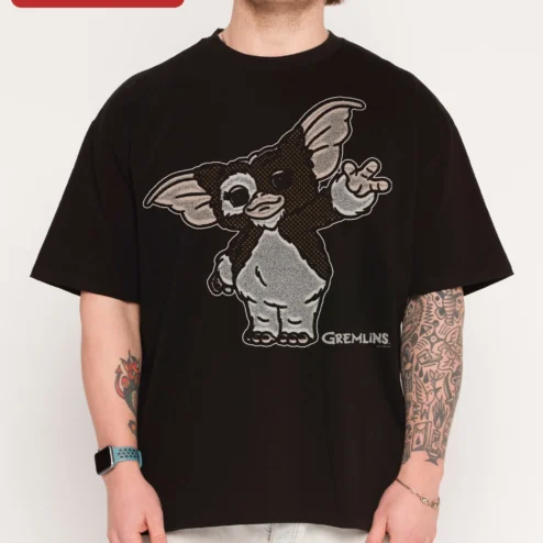 Gremlins Gizmo Wave Oversized Tee Retro 1984 Horror Movie Merch Gift for Men Women