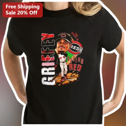 GRIFFEY SEEING RED Ken Griffey Jr Cincinnati Reds Baseball Fan Tee