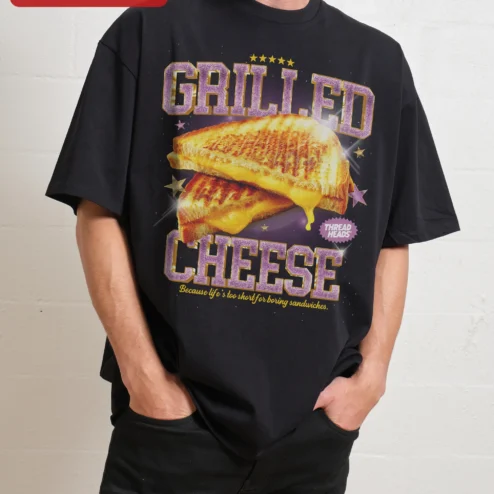 Grilled Cheese Because Life's Too Short For Boring Sandwiches Funny Foodie Graphic Tee