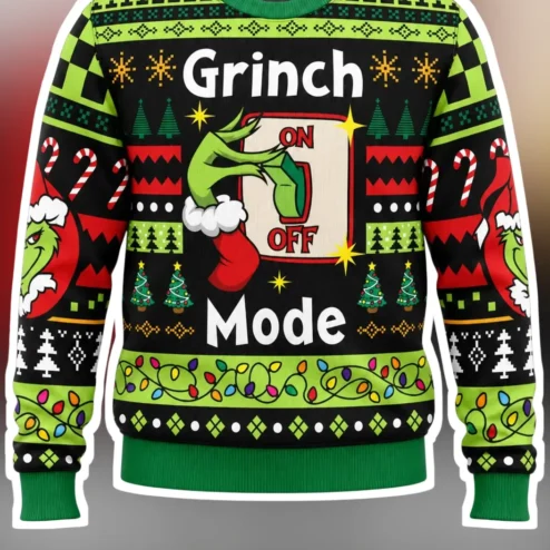 Grinch Mode Sweatshirt Ugly Christmas Sweater Design Holiday Gift