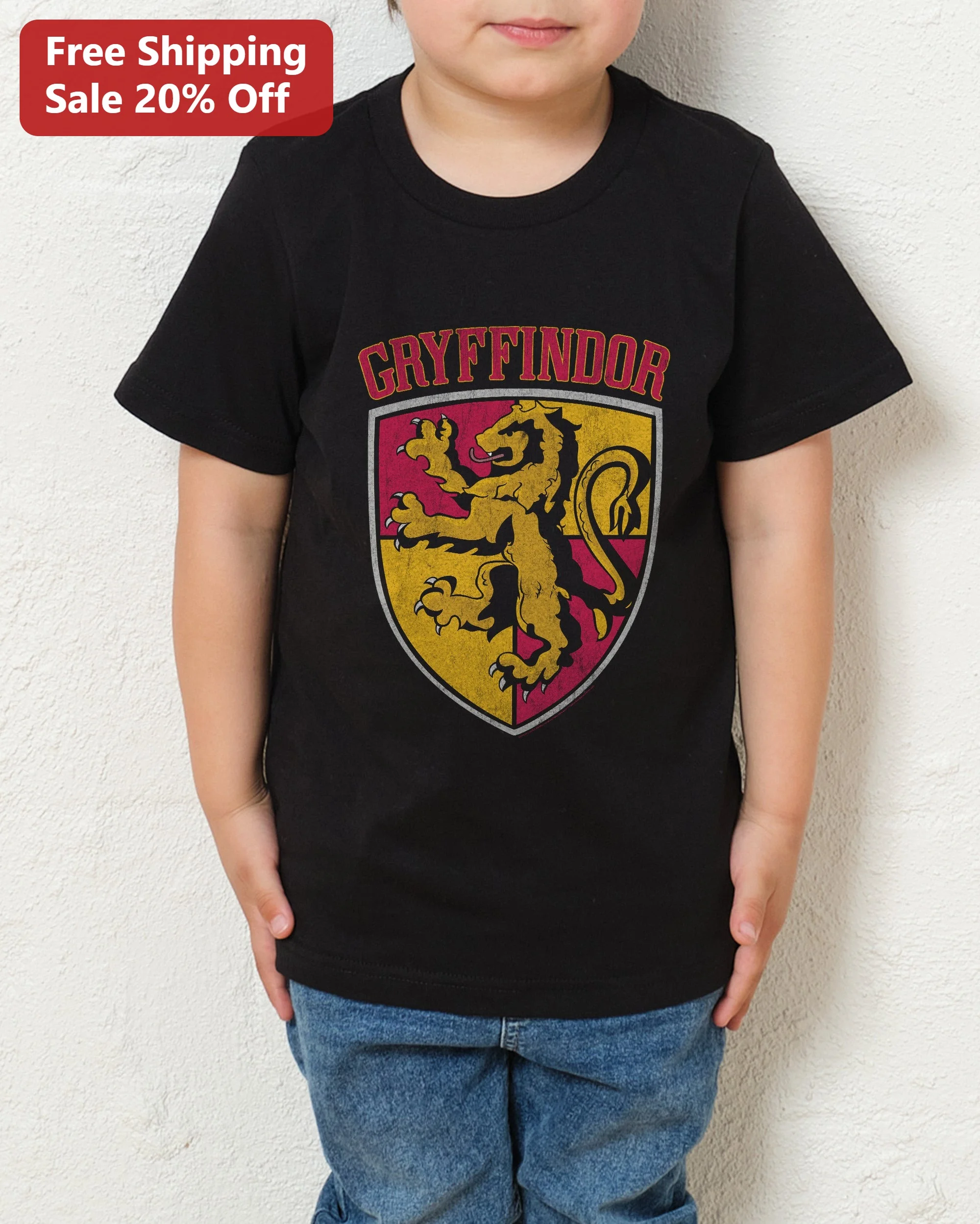 Gryffindor House Crest Vintage Lion Tee Harry Potter Kids Toddler Shirt Gift