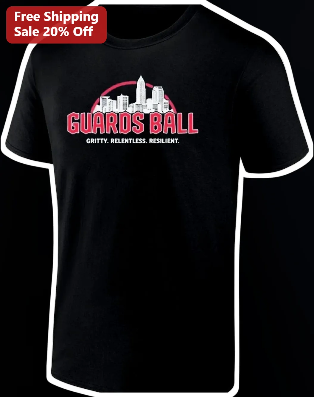 Guards Ball Gritty Relentless Resilient Cleveland Guardians Fan Tee