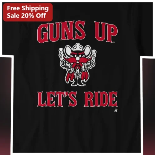 Guns Up Let's Ride Ratbert Western Graphic Tee