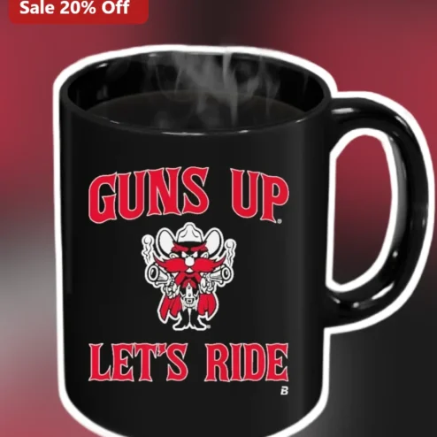 Guns Up Lets Ride Texas Tech Red Raiders Mascot Mug