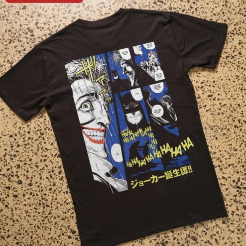 HA HA HA Joker Origin Story Japanese Text Graphic Tee