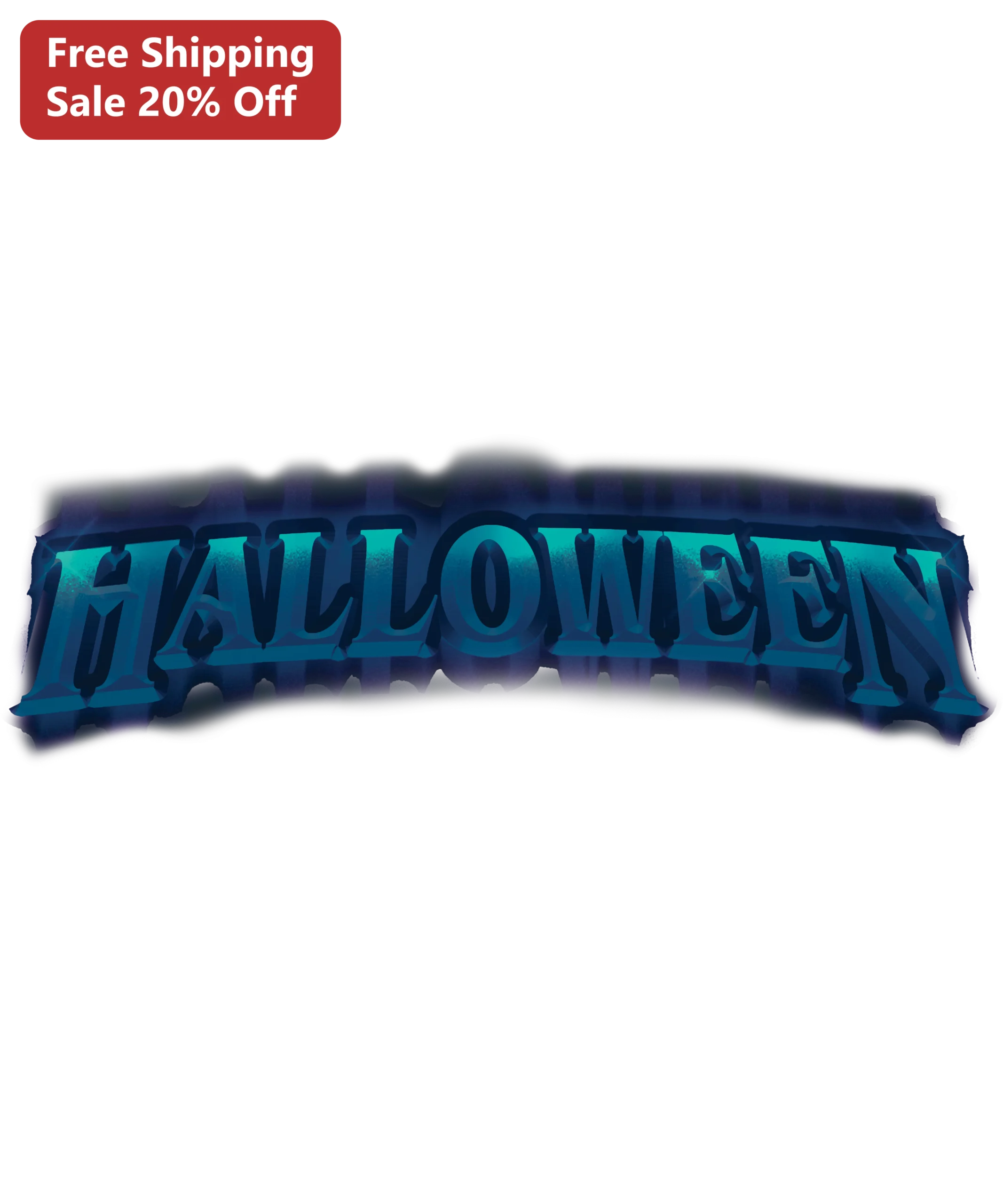 Halloween Digital Graphic Gothic Teal Neon Typography Art for DIY Crafters Retail Decor