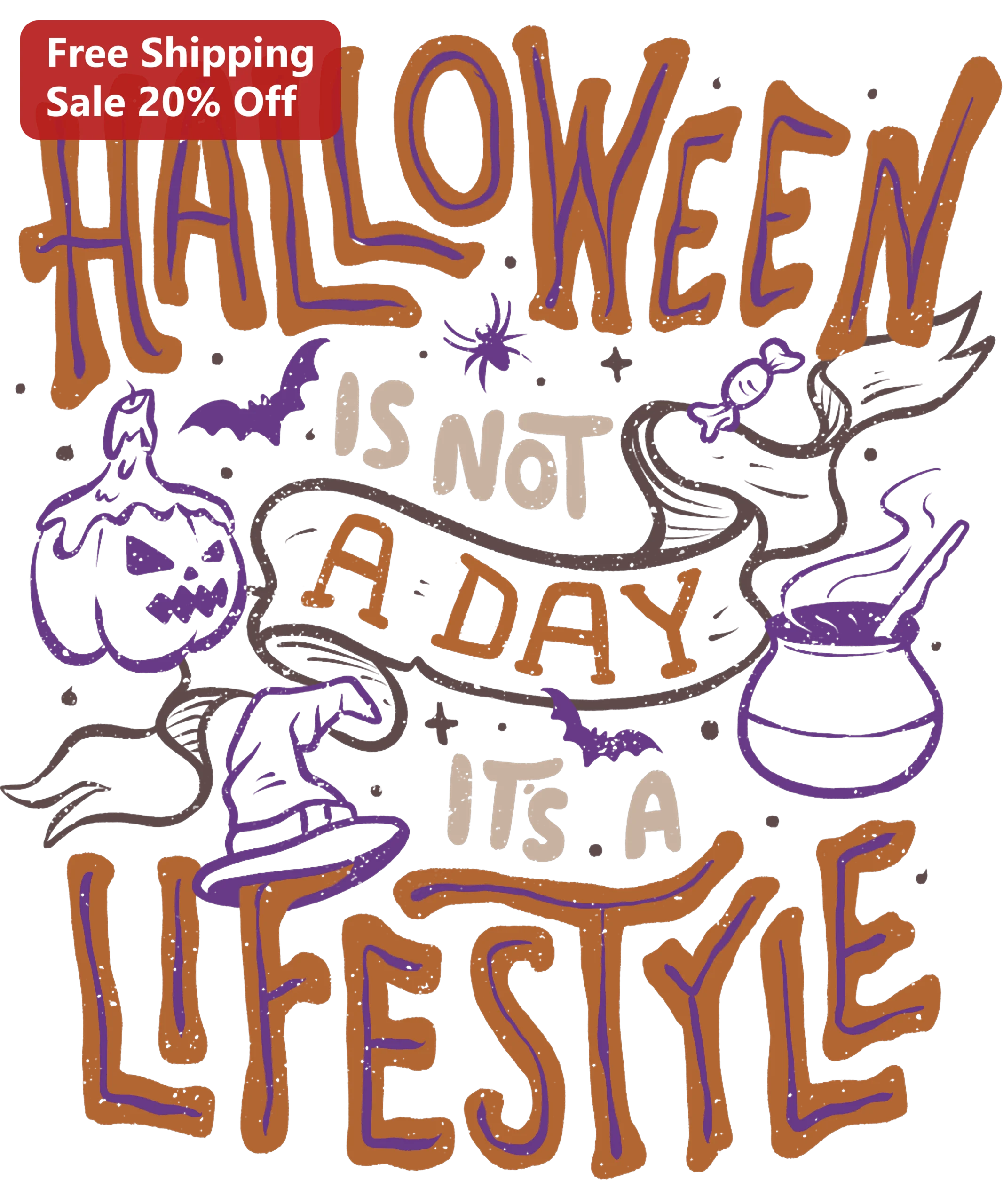 Halloween Is Not A Day It's A Lifestyle Vintage Graphic Tee Funny Spooky Season Gift