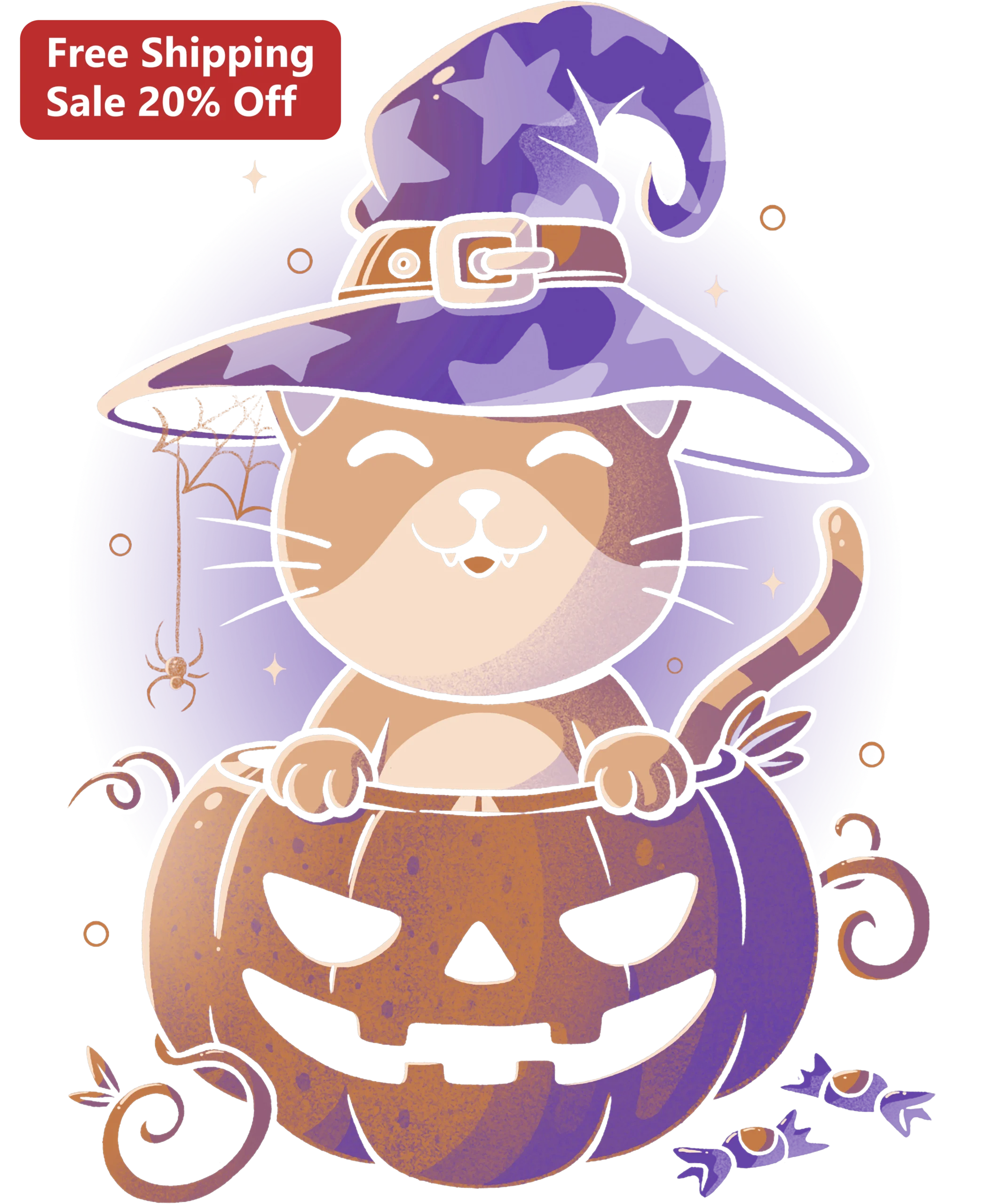 Halloween Witch Cat Pumpkin Tee Cute Spooky Black Cat Jack O Lantern Graphic Shirt for Women Men