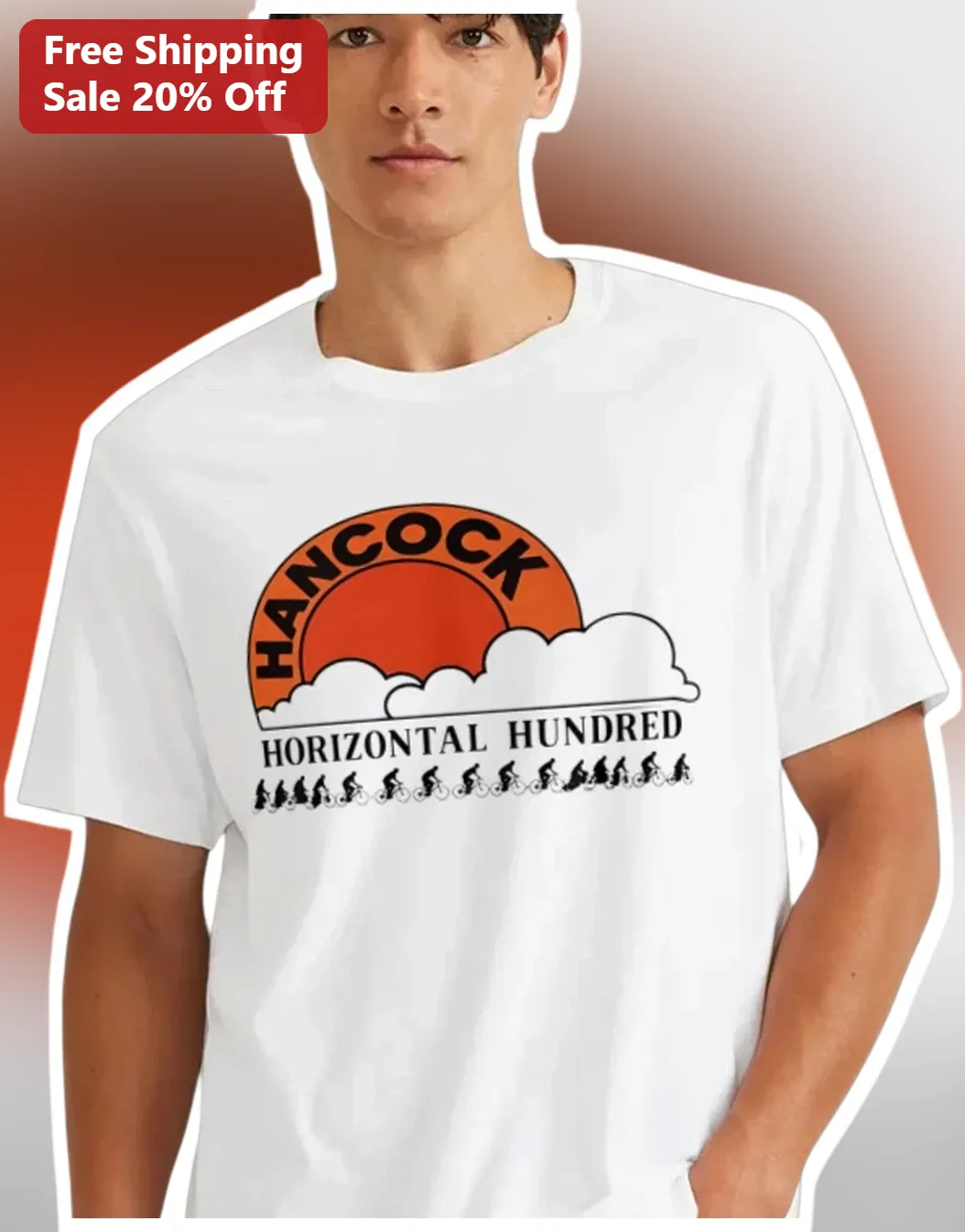 Hancock Horizontal Hundred Tee RJ Decker Aloysius Aiken Retro Cycling Graphic T-Shirt