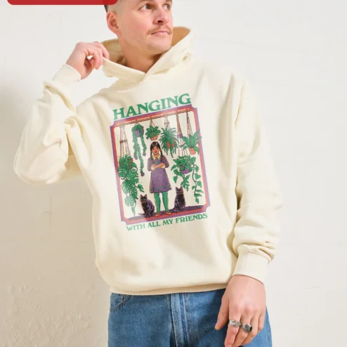 Hanging With All My Friends Hoodie Wednesday Addams Plant Mom Gothic Cute Gift