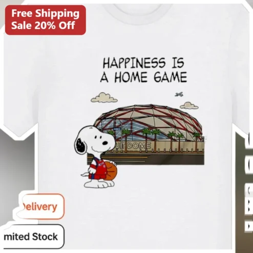 Happiness is a Home Game Snoopy Basketball Tee Retro Peanuts Graphic Shirt