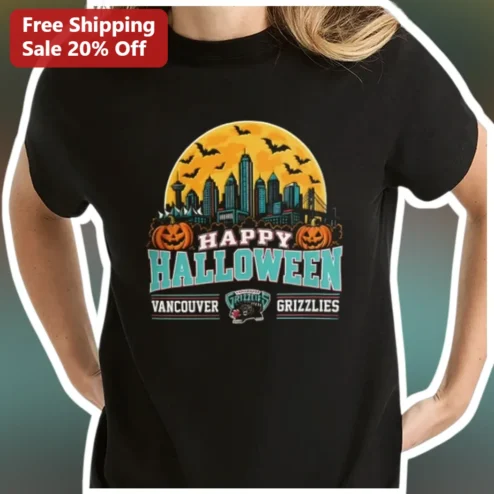 Happy Halloween Vancouver Grizzlies Retro Throwback Tee Basketball Fan Gift