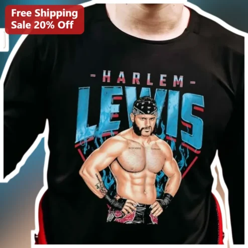Harlem Lewis The Iron Sheik Retro Wrestling Long Sleeve Shirt