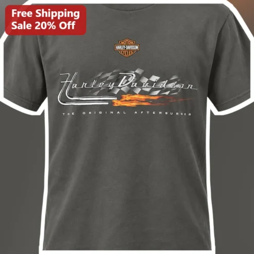 Harley-Davidson The Original Afterburner Tee Vintage Motorcycle Racing Graphic Shirt