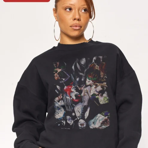 Harley Quinn Sweatshirt DC Comics Villains Joker Catwoman Poison Ivy Graphic Crewneck for Women Men