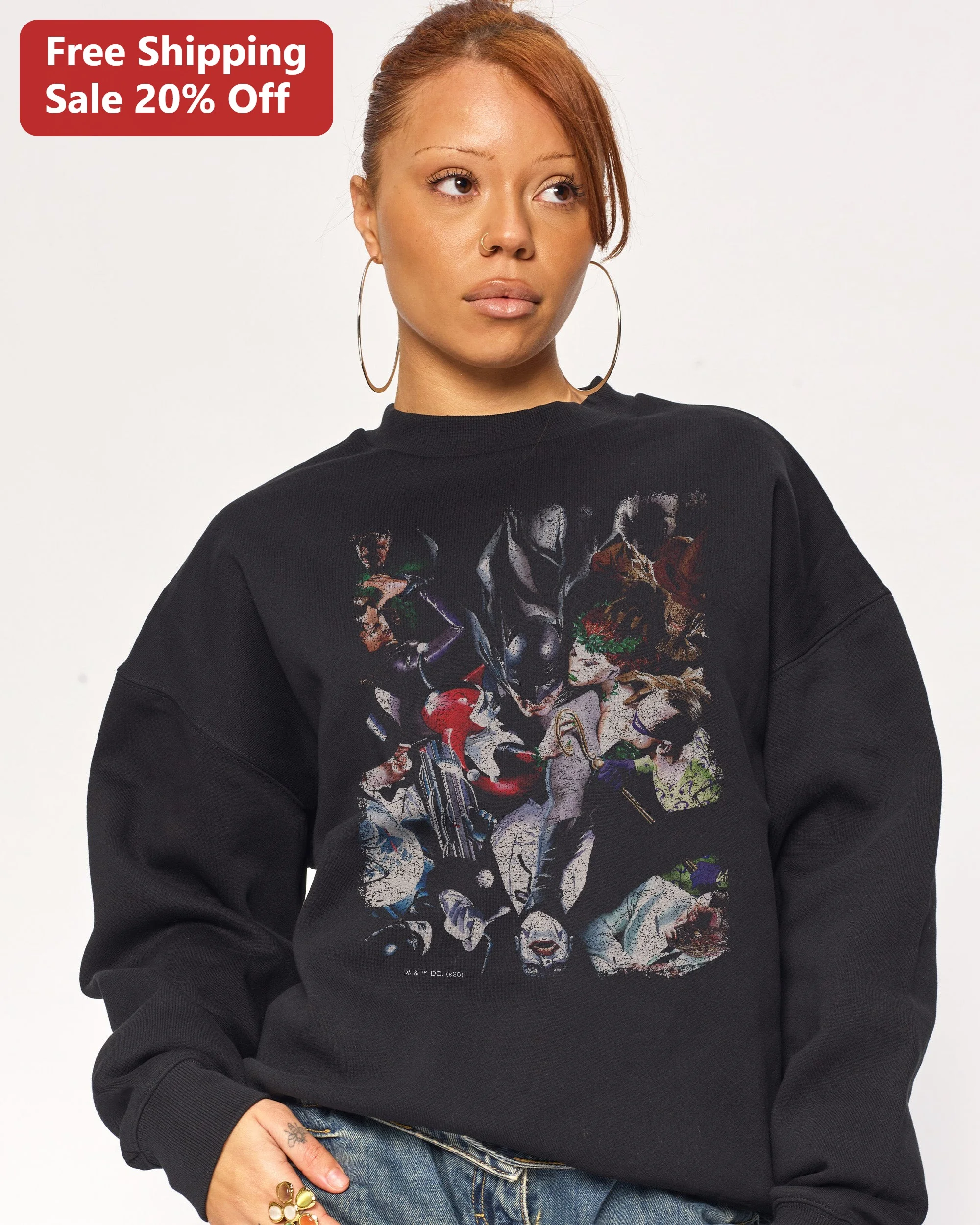 Harley Quinn Sweatshirt DC Comics Villains Joker Catwoman Poison Ivy Graphic Crewneck for Women Men