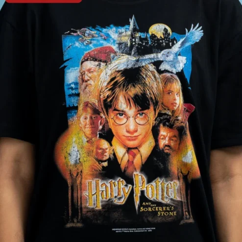 Harry Potter and the Sorcerer's Stone Vintage Movie Poster Tee Wizarding World Fan Gift