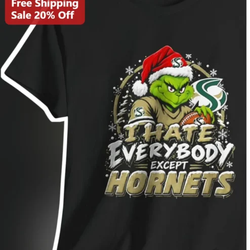 Hate Everybody Except Hornets Tee The Grinch Christmas Football Fan Graphic Shirt