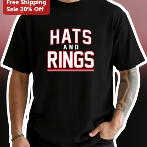 Hats And Rings Graphic Tee Baseball Slogan Shirt for Men