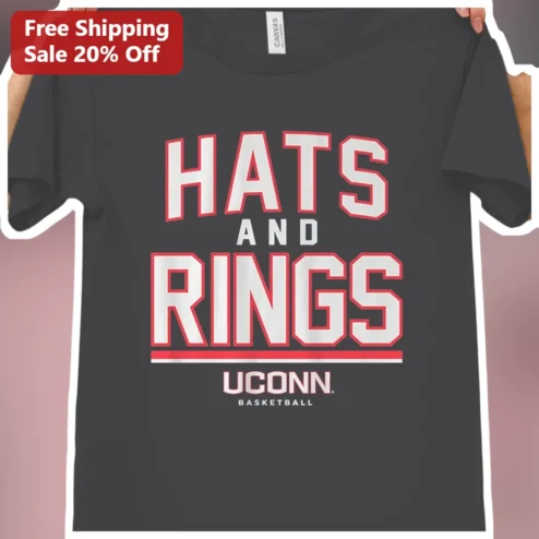 Hats And Rings UConn Basketball Tee College Huskies Fan Apparel Gift