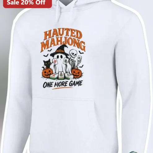 HAUTED MAHJONG One More Game Hoodie Halloween Spooky Gamer Apparel Gift
