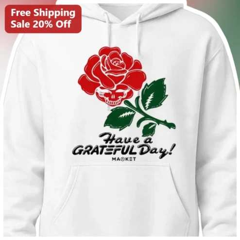 Have a Grateful Day Skull Rose Hoodie Alternative Gothic Vintage Style Thanksgiving Gift