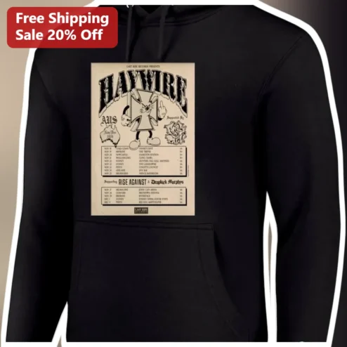 HAYMIRE Rise Against Dropkick Murphys Punk Rock Graphic Hoodie Vintage Tour Poster Merch