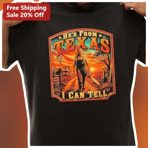 He's From Texas I Can Tell Tee Vintage Country Humor Shirt Gift for Husband Dad