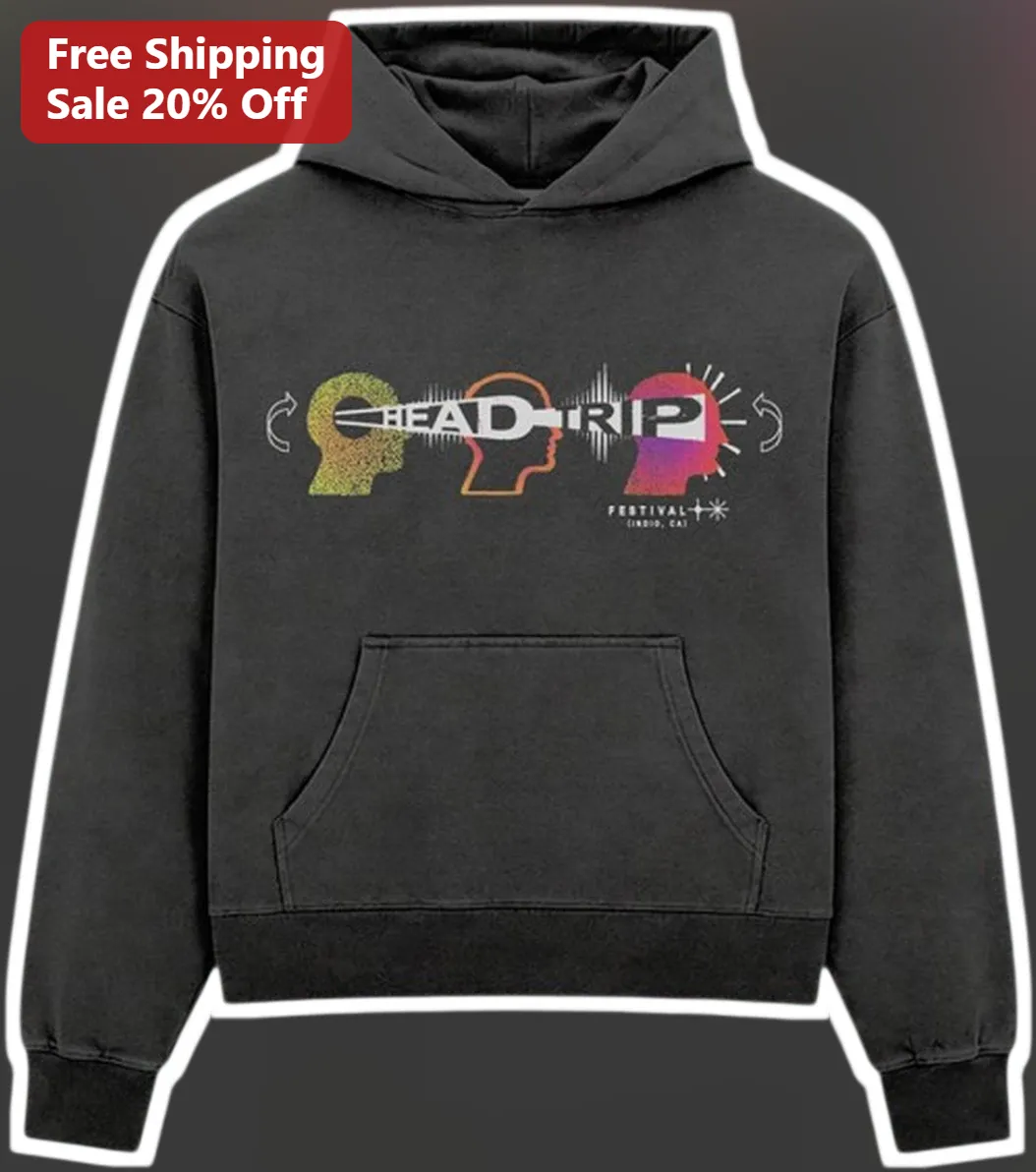 Head Trip Festival Hoodie Black Pullover EDM Rave Merch