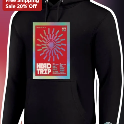 Head Trip Hoodie Psychedelic Festival Merch Holographic Graphic Pullover for EDM Fans