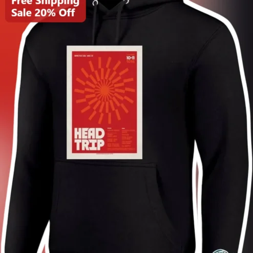 Head Trip Hoodie Retro Psychedelic Sunburst Festival Merch Black Pullover