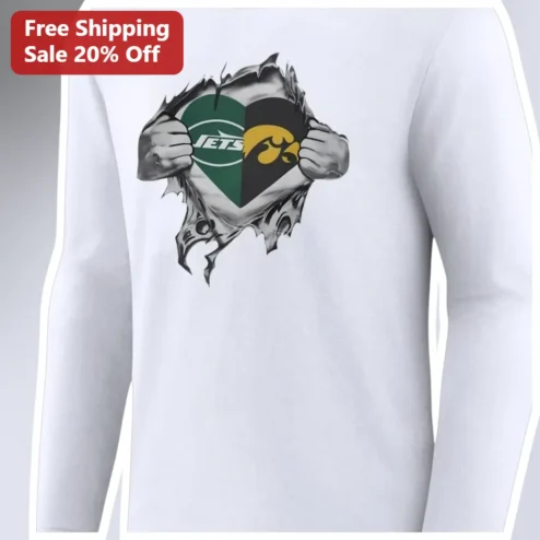Heart Team Fan Shirt Long Sleeve Tee NFL College Football Mashup Gift