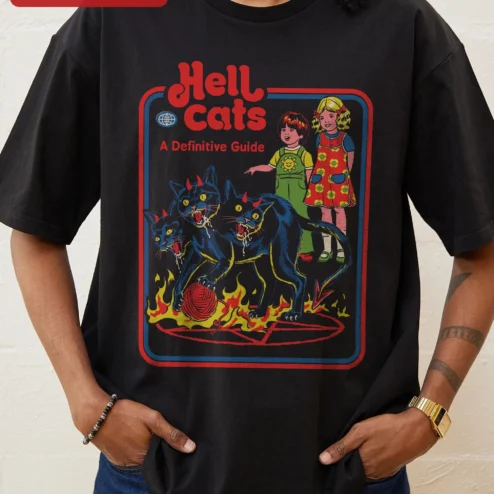 Hell Cats A Definitive Guide Retro Horror Graphic Tee