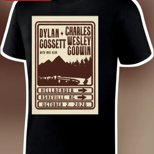 Hellbender Asheville NC Tee Dylan Gossett Vintage Concert Poster Shirt