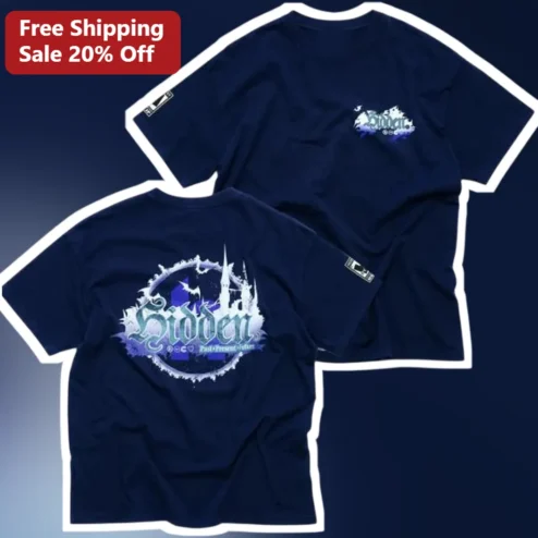 Hidden Past Present Future Gothic Castle Tee Fantasy RPG Gamer Apparel Navy Blue