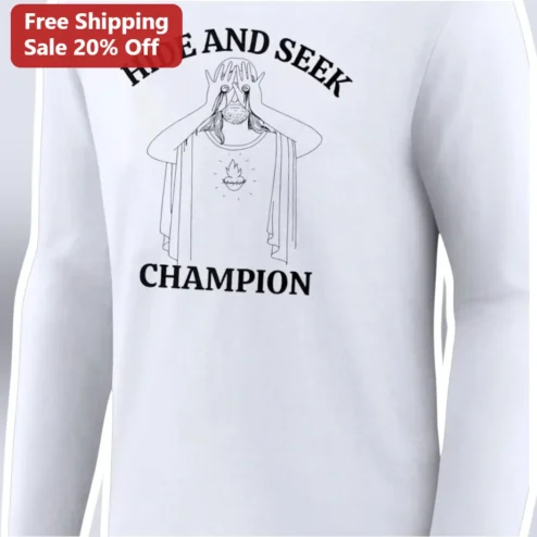 Hide and Seek Champion Long Sleeve Tee Funny Introvert Gift Minimalist Line Art