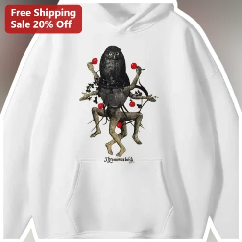 Hieronymus Bosch Surrealist Owl Monster Hoodie Dark Academia Vintage Art Gift