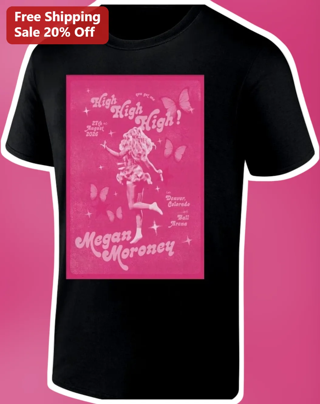 High High High Megan Moroney Tee Country Music Fan Gift Black Graphic Shirt