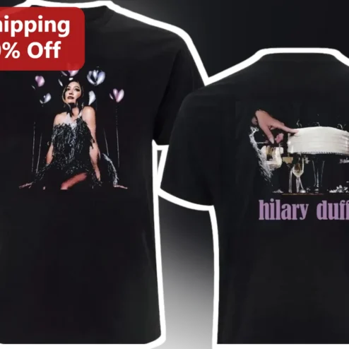 Hilary Duff Tee Lucky Me Tour Graphic Shirt Y2K Pop Star Merch Gift for Women Men