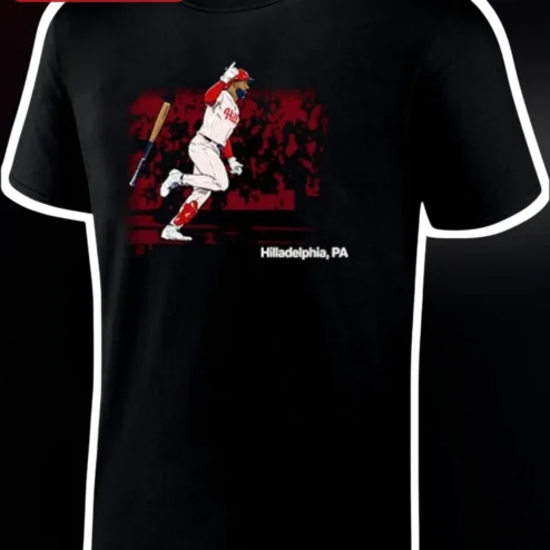 Hilladelphia PA Vintage Baseball Player Graphic Tee Philadelphia Local Pride Shirt
