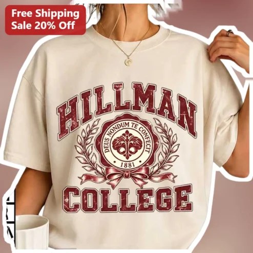 Hillman College Tee A Different World Vintage Collegiate Crest Shirt