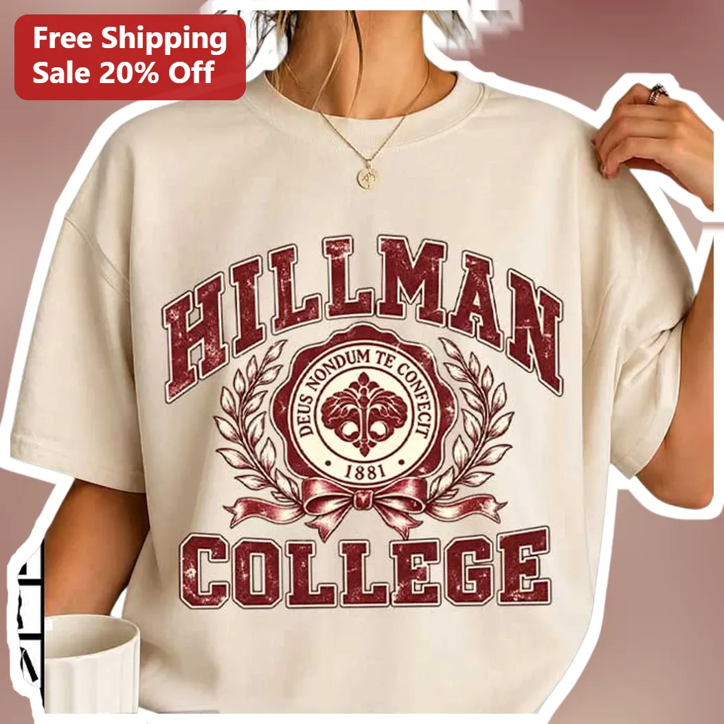 Hillman College Tee A Different World Vintage Collegiate Crest Shirt