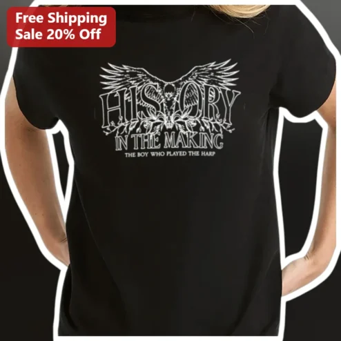 History In The Making The Boy Who Played The Harp Vintage Distressed Eagle Graphic Tee