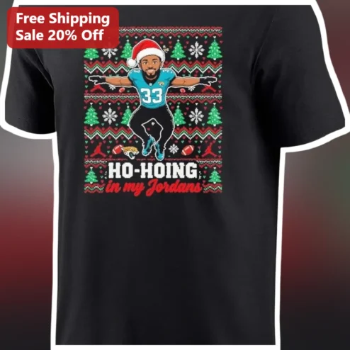 HO-HOING in my Jordans Tee Christian McCaffrey Ugly Christmas Sweater NFL Fan Gift