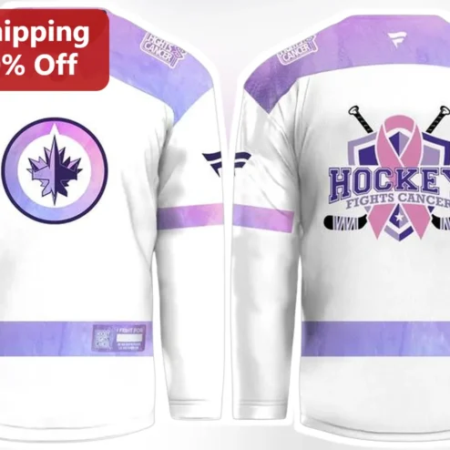 Hockey Fights Cancer Lights Cancer Awareness Jersey