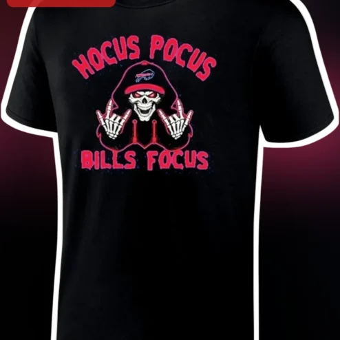 Hocus Pocus Bills Focus Buffalo Bills Skeleton Halloween Graphic Tee