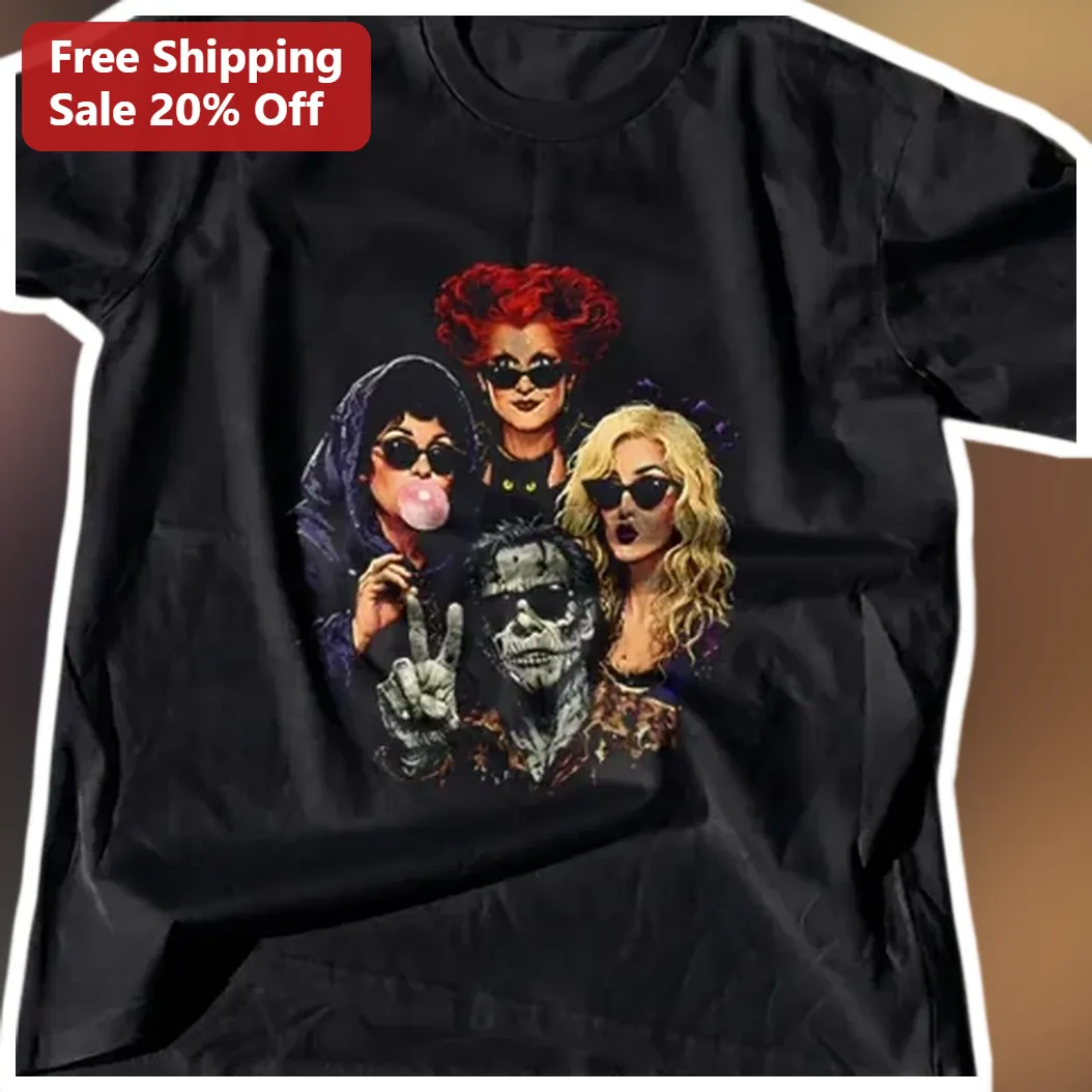 Hocus Pocus Tee Sanderson Sisters and Billy Butcherson Graphic T-Shirt Halloween Costume Gift for Women Men