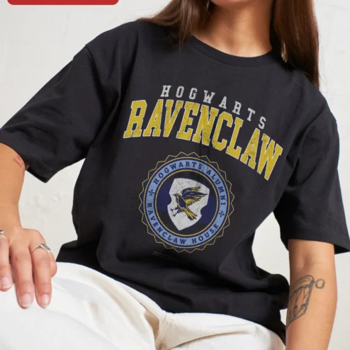 Hogwarts Ravenclaw Alumni House Tee Vintage Collegiate Eagle Crest Shirt for Harry Potter Fans