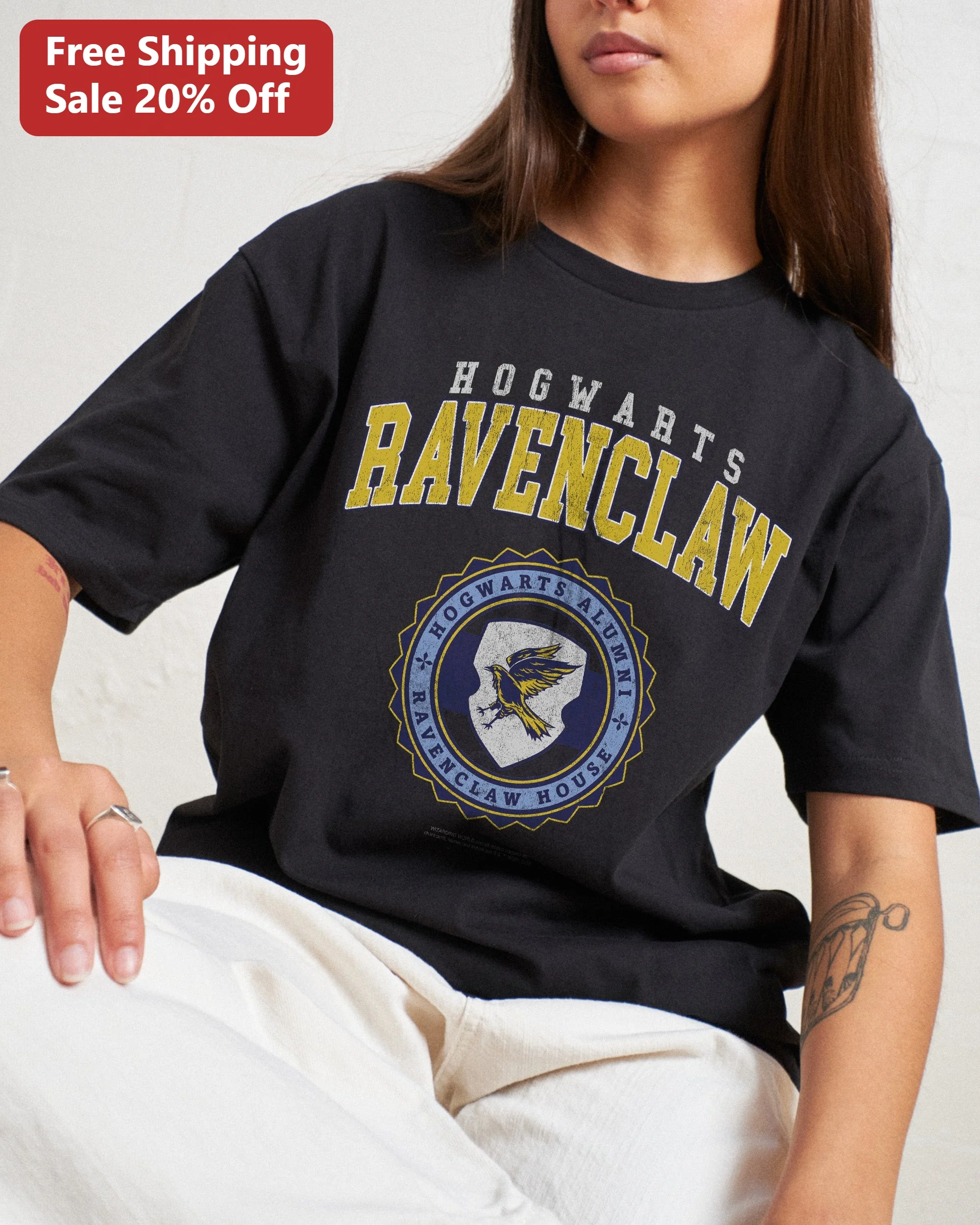 Hogwarts Ravenclaw Alumni House Tee Vintage Collegiate Eagle Crest Shirt for Harry Potter Fans